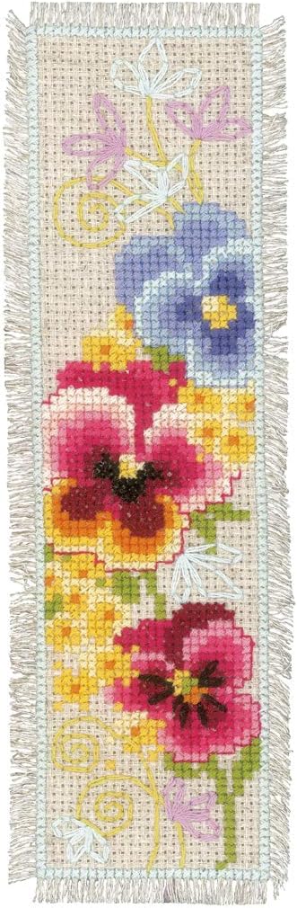 Vervaco Cross Stitch Bookmark Violets (Set of 2) 2.4" x 8"...