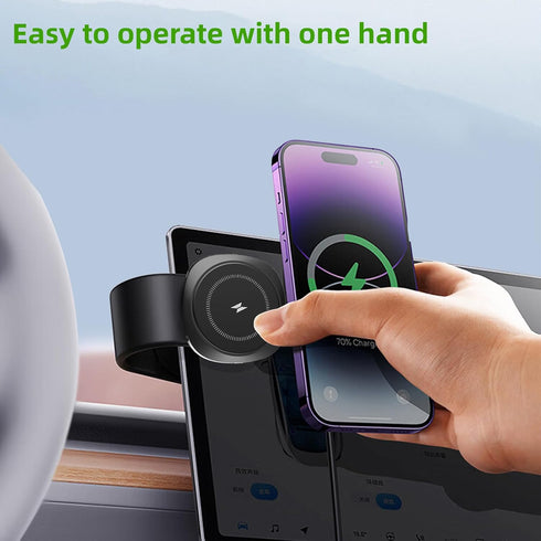for Magsafe Car Charger Mount, Wireless Car Charger Mount with Magnetic for iPhone 15 14 13 12, 15W Car Wireless Charger with Bendable Memory Tita...