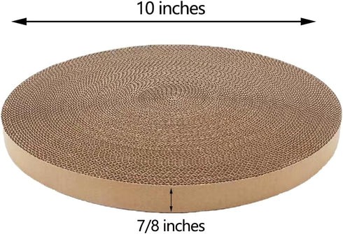 Cat Scratching Board for Indoor Cats,Scratch Pad Pro for Cats,Round Cat Scratcher Refill,Natural Recycled Corrugated Cardboard Supports Pet Behavi...