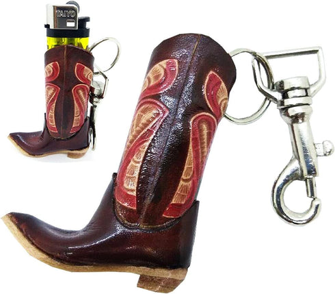 WitnyStore 3" High Cowboy Boot Keyring - Miniature Collectibles - Realistic Hand Made and Painted Leather Key Organizer Keychain Gifts and Souveni...