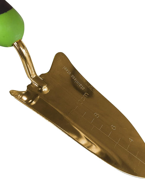 Garden Guru Transplanter Trowel Shovel - Titanium Coated Stainless Steel - Rust Resistant - Ergonomic Grip - Perfect Hand Shovel Tool for Gardenin...