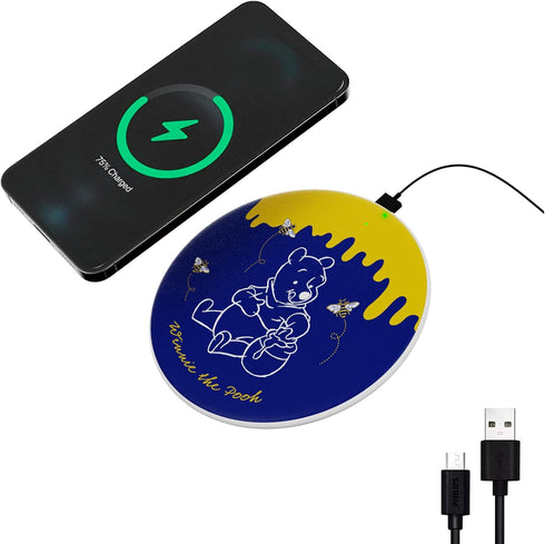 Disney Winnie The Pooh Wireless Charging Pad- 10 Watt Wireless Charging Station Compatible with All Qi Enabled Devices | Classic Winnie The Pooh G...