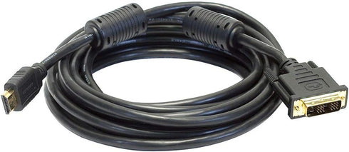 Monoprice Standard HDMI Cable to Single Link DVI Adapter Cable - with Ferrite Cores, CL2, Up to 720p/1080i Resolution, 15 Feet, Black...