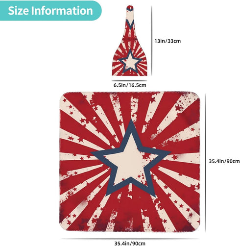 Star Stripes Baby Swaddle Blanket with Beanie Set, Newborn Receiving Blankets 35.4"X 35.4" USA Flag Soft Swaddle Wrap Baby Stuff for Infant Boy Gi...