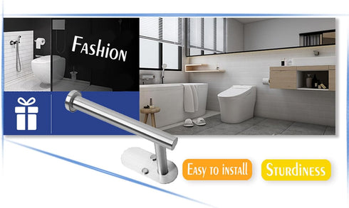 2 in 1 Toilet-Paper-Holder, Self-Adhesive, Toilet-Roll-Holder, Screws-in, Stainless-Steel,for Bathroom, Kitchen, Washroom (1, Silver)...