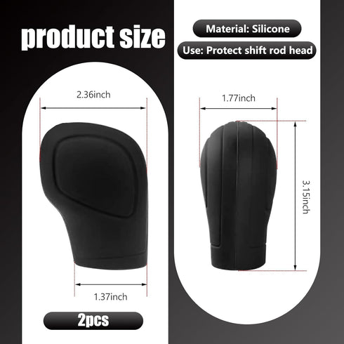2 PCS Car Silky Smooth Gear Shift Head Cover, Elastic Anti-Stretch Silicone Open Gear Knob Decorative Protective Cover, Modification Replacement A...