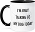 3dRose "I'm only Talking To My Dog Today" Mug, Black, 11 oz...