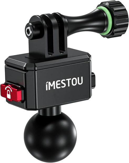 iMESTOU Action Camera Riding Mount with Three-Claw Joint for Gopro Motion Cameras, 1“ Ball Head 360° Adjustable Fits for RAM 1" Ball Bike Phone Mo...