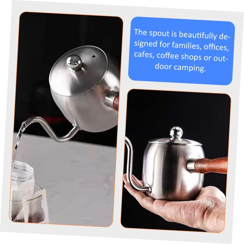 Coffee Pot Gooseneck Teapot Pouring Kettle Espresso Japanese Tea Pots Small Kettle Camping Accessories Gooseneck Kettle Stove Top Concentrate Offi...