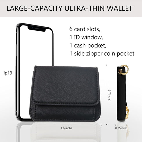 Keychain Wallet RFID Wristlet Wallets for Women,Small Wallets Woman Key Chain Wallet with Coin Pocket and Id Window...