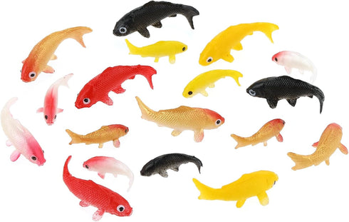Mini Koi Fish 20 Pcs Goldfish Figurines Miniature Tiny Carps Garden Supplies, Plastic Fish Figures Small Goldfish Miniature Carp Ornament Garden D...