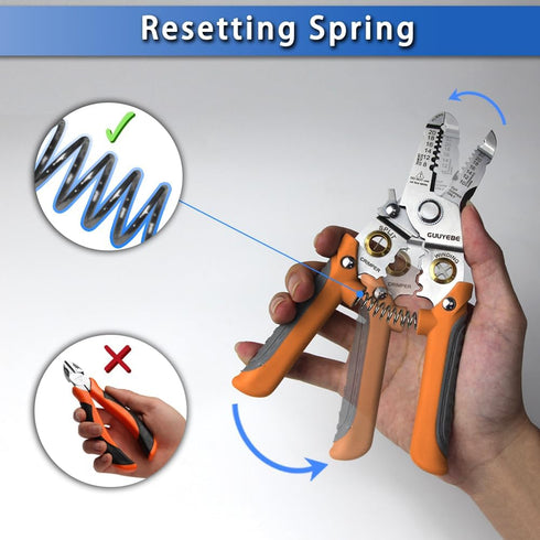 Wire Stripper, Multifunctional Wire Strippers Electrical with Cuts 8 10 12 14 16 18 20 22 AWG Cutter Pliers Splitter Winding Wires Cable Crimper C...