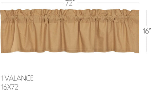 VHC Brands Simple Life Flax Khaki Country Farmhouse Kitchen Window Curtain Valance 16x72...