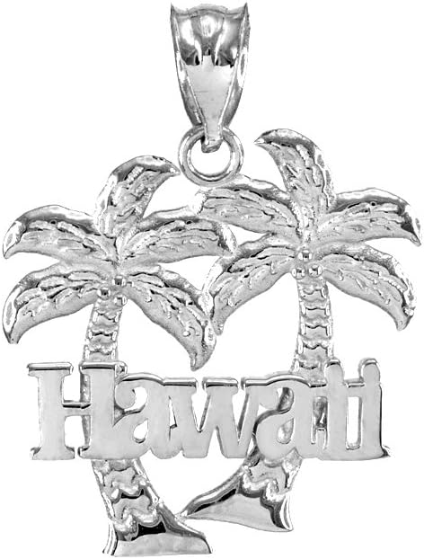 Trendy Necklaces Fine 925 Sterling Silver Hawaii Palm Tree Charm Pendant...