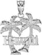 Trendy Necklaces Fine 925 Sterling Silver Hawaii Palm Tree Charm Pendant...