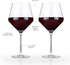 Viski Raye Angled Burgundy Glasses Set of 2 - Premium Crystal Clear Glass, Modern Stemmed, Flat Bottom Red Wine Gift Set - 21 oz...