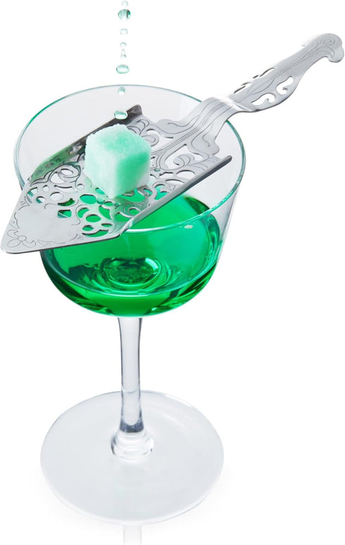 Viski Spoon-Vintage Style Absinthe Dripper with Perforations-Dishwasher Safe Stainless Steel Set of 1, Silver...