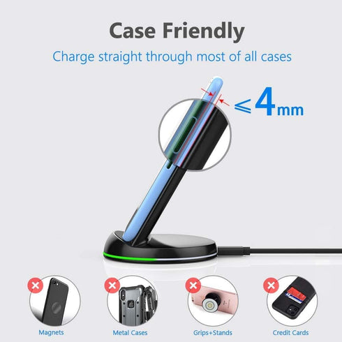 Yootech Wireless Charger,10W Max Wireless Charging Stand, Compatible with iPhone 15/15 Plus/15 Pro Max/14/14 Plus/14 Pro Max/13/SE 2022/12/11/X/8,...