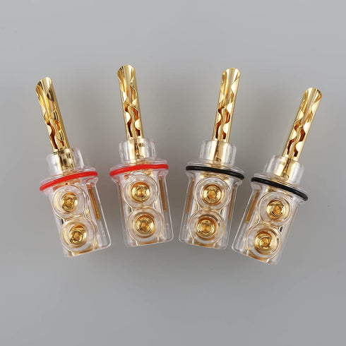 Viborg Audiocrast 4X HiFi Speaker Banana Plug Connectors 4MM BFA Type Dual Screws Locking Speaker Terminals with Heat Shrink Tubing + Allen Wrench...