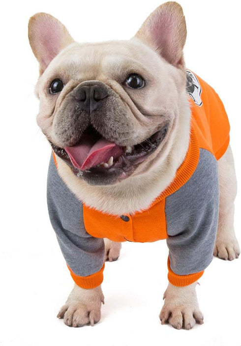 Bulldog Dog Clothes pet Clothes Dog Clothes pet Clothing Dog Clothing Bulldog Sweater (M, Orange)...