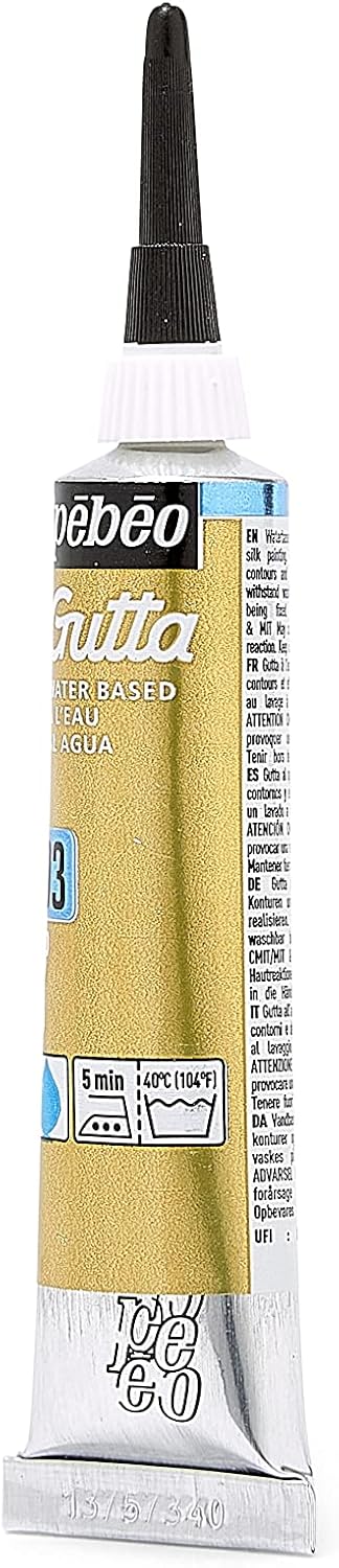 Pebeo Setasilk Silk Painting Water Based Gutta 20-Milliliter Tube, Gold, 0.67 Fl Oz (Pack of 1)...