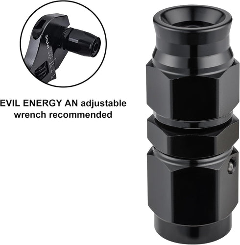 EVIL ENERGY 3AN PTFE Hose End Fitting Straight Black for PTFE Hose Only 2PCS...