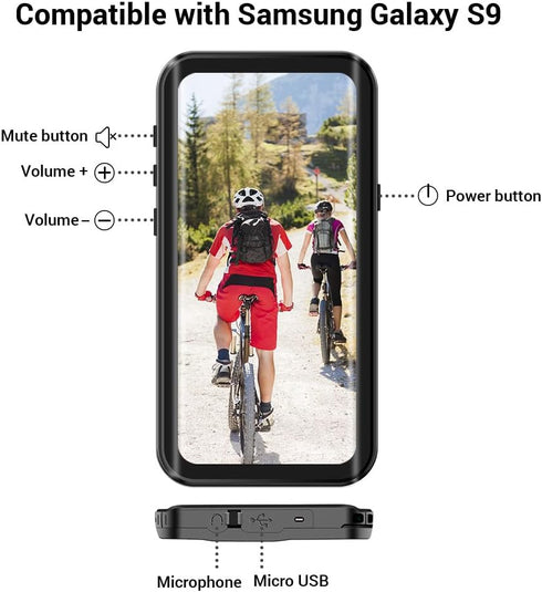 IP68 Waterproof Case for Galaxy S9, 5.8 in Waterproof Dustproof Shockproof Phone Case for Samsung Galaxy S9, Fully Sealed Coverage Fit for Galaxy ...