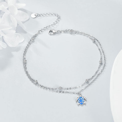 925 Sterling Silver Cross Heart Celtic Knot Anklet Dauble Chain Jewelry Brithday Gifts for Women...