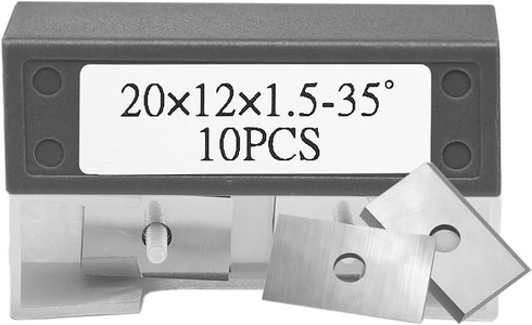 Square 20mm 0.787 inch Carbide Inserts Cutter Blades 2 Edges 20x12x1.5mm for Woodworking Surfacing Groove Helical Planer Cutter Heads 10pcs...