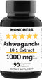 Ashwagandha Extract 1000 mg - 90 Vegetarian Capsules...