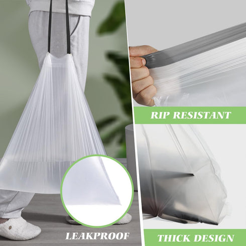 1.3 Gallon 100 Counts (fit 1.3-1.5 Gal) Mini Drawstring Trash Bags Garbage Bags by RayPard, 4-5L Small Plastic Trash Can Liner fit 1,1.2-1.5 Gal W...