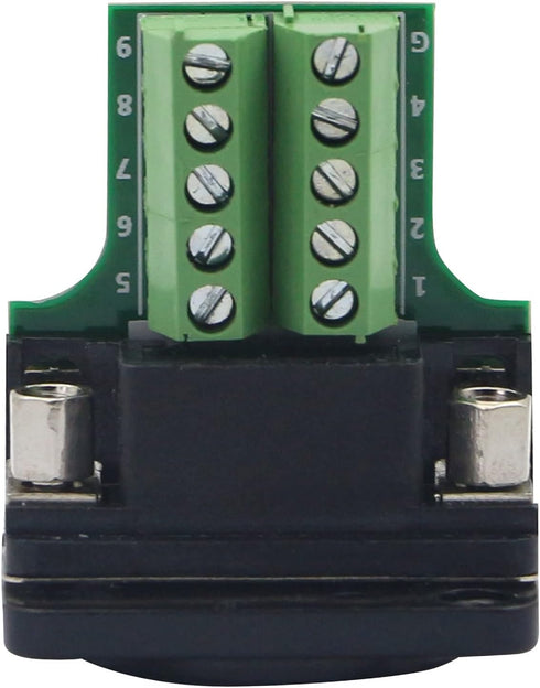 QIANRENON DB9 Panel Mount Terminal RS232 Serial to Terminal Female Adapter Connector Breakout Board, 9 Pin Welding-Free D-Type Connector,Black...