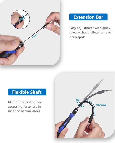 UnaMela Electronics Precision Screwdriver Set: 61 in 1 Small Magnetic Repair Tool Kit Mini Screw Driver with Case for Computer, Laptop, PC, Camera...