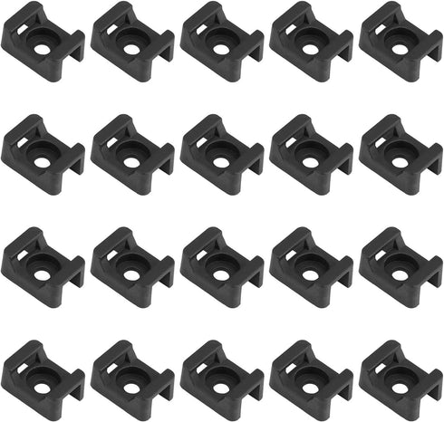 Cable Tie Mounting,100 Pcs Zip Tie Base,5 mm(M5) Screw Hole, 23x16x9(L*W*H) mm Cord Tie Mount Wire Tie Holder Fix Bottom Wire Management for Home/...
