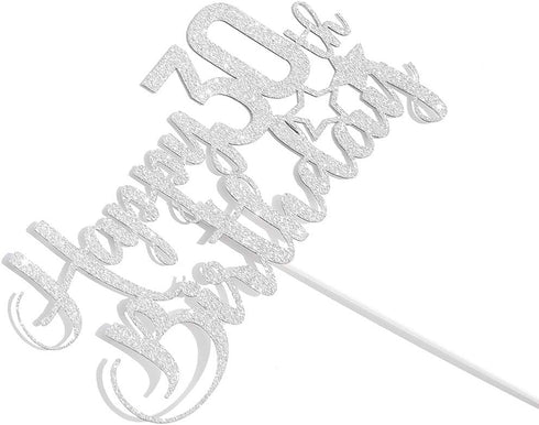 Silver Glitter Happy 30th Birthday Cake Topper - 30th Birthday Cake Topper, 30th Birthday Party Decoration...