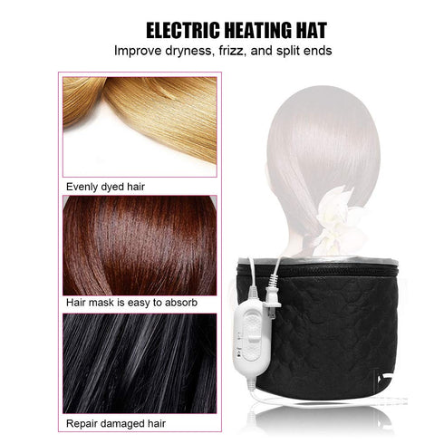 Dioche Hair Steamer Deep Conditioning Heat, Household Electric Heating Hat Adjustable Hot Oil Treatment Hat for Hair Care US Plug 110V...