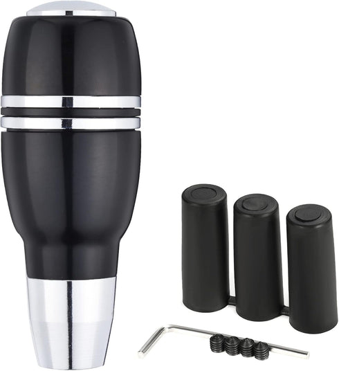 Arenbel 4" Automatic Push Button Gear Shift Knob Polished Aluminum Car Lever Stick Shifter Handle Fit Most Auto Transmission Vehicles, Black...