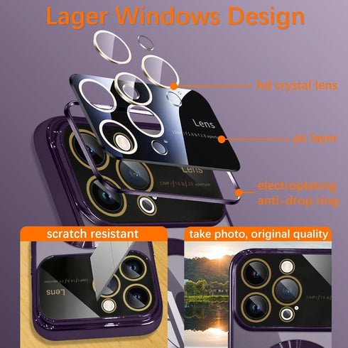 KANGHAR Clear for iPhone 14 Pro Max Case Magnetic for Women Men with Lens Protector Anti-Scratch Luxury Plating Compatible with MagSafe Slim Cover...