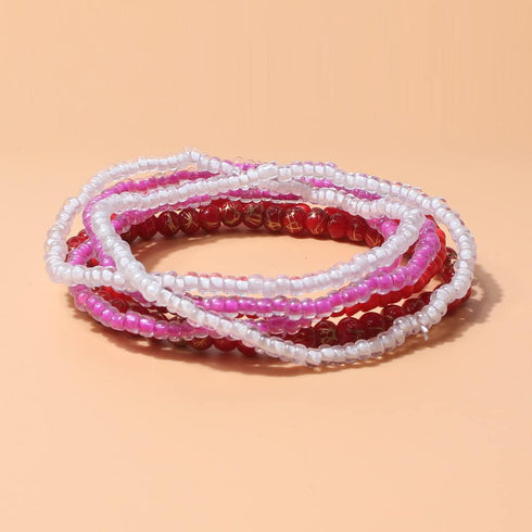 Pingyongchang Stackable Multi Layer Bohemian Bead Bracelet For Women Handmade Colorful Beads Layered Stretch Multilayer Bangles Bracelets Beach An...