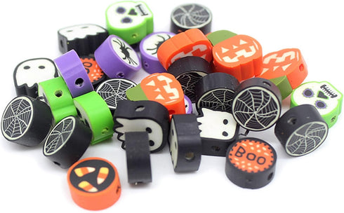 100 Pcs Halloween Polymer Clay Beads Heishi Spacer Beads Supplies for DIY Bracelet Earring Necklace Jewelry Making...