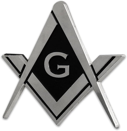 Masonic Car Emblem Square and Compass Metal Decal...
