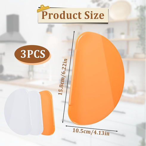 Flexible Curved Edge Silicone Bowl Scraper, Food Grade Dough Scraper for Baking Sourdough Bread, Cake, Bench Scrapers, Multipurpose Kitchen Dish S...