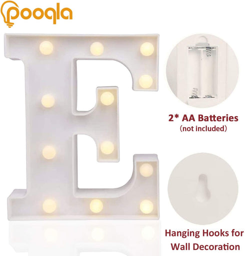 Pooqla LED Marquee Letter Lights Sign, Light Up Alphabet Letter for Home Party Wedding Decoration E...