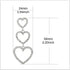 RareLove Bling CZ Crystal Interlocking Three Heart Hollow Dangle Stud Piercing Earrings For Women Silver Plated Alloy Valentines Gift For Her...
