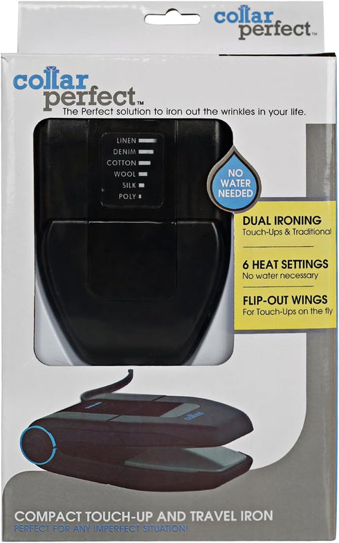 Folding Portable Iron Mini Collar Iron Electric Mini Iron With Double Ironing 6 Heat Settings Flip-Out Wings Functions for Household Dorm Room Cra...