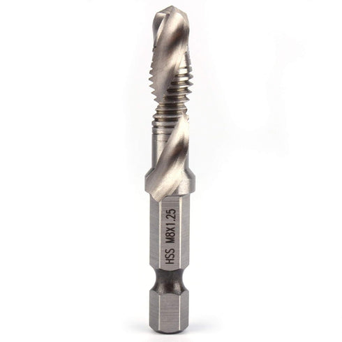 Tap, 1/4" Hand Tap Hex Shank Drill Bits, Combination Drill and Tap Bit Hand Tools for Wood Drilling, Soft Metal, Aluminum, Iron...