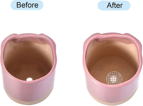 MECCANIXITY Flower Pot Hole Mesh Pad 1 Inch Bonsai Plant Bottom Round Plastic Soil Grid Screen Mat, White Pack of 50...