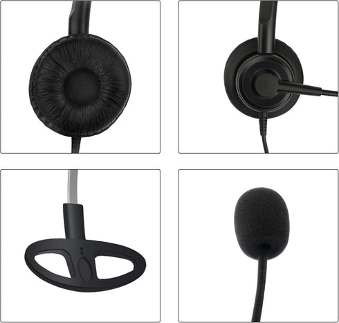 Corded Phone Headset with Microphone Noise Cancelling, RJ9 Office Telephone Headsets Hands Free Compatible with Cisco 8865 8851 8845 8841 7965 794...