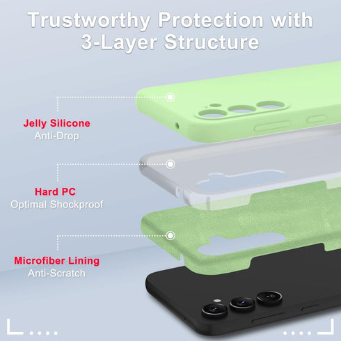 for Samsung Galaxy S23 FE Case, Silicone Phone Case with 1 Screen Protector, Soft Anti-Scratch Microfiber Lining, Full Body Shockproof Slim Cover ...