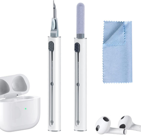 2Pcs Airpod Cleaner Kit?Earbud Cleaning Kit for Airpods Pro 1 2 3? Multi-Function Cleaning Pen with Soft Brush Flocking Sponge?Suitable for Blueto...